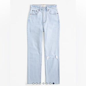 NWOT Abercrombie & Fitch Light Blue Ankle Straight Leg High Rise Jeans